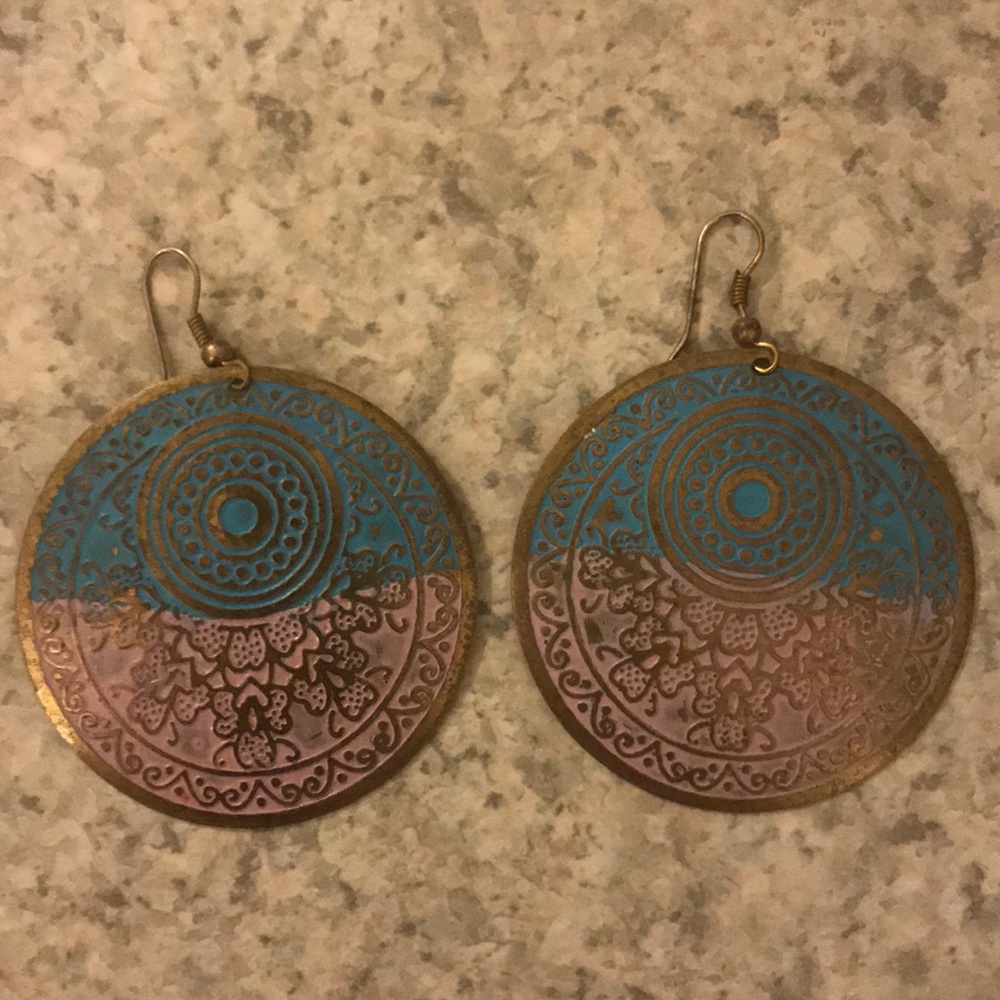 Gold Pattern Earrings
